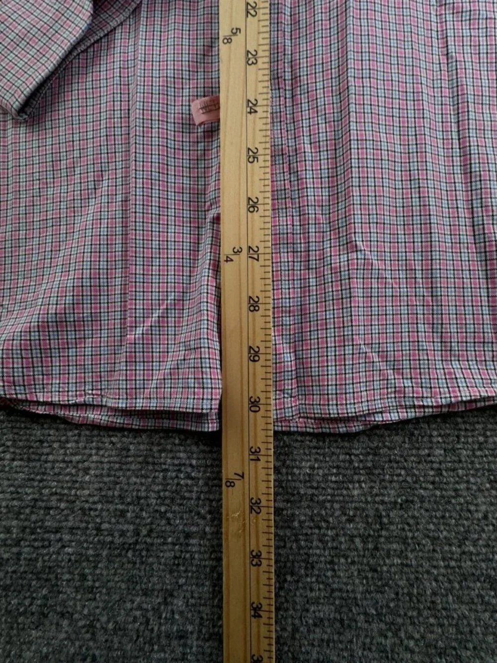 Polo Ralph Lauren Pink Blue Check Men Long Sleeve Button Up Shirt Cotton Large